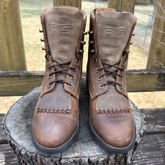 Ariat Heritage Lacer II Western Boots Distressed Brown size 8 - Picture 3 of 9